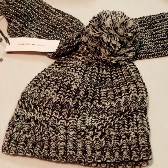 Rebecca Minkoff Marled Pom Pom Beanie & Armwarmer Set - Picture 1 of 5